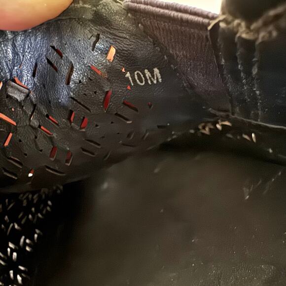 Tory Burch Lennon Navy Blue Perforated Leather Slip On Sneakers Size 10 - Picture 11 of 12